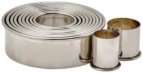 Winco CST-2 Stainless Steel 11-Piece Cookie Cutter Set With Storage Container (11 Pieces Per Set)