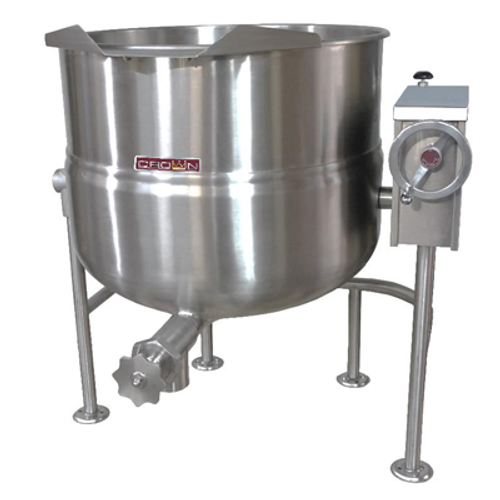 Crown DLT-80 80 Gallon 2/3 Jacket Direct Steam Tilting Kettle