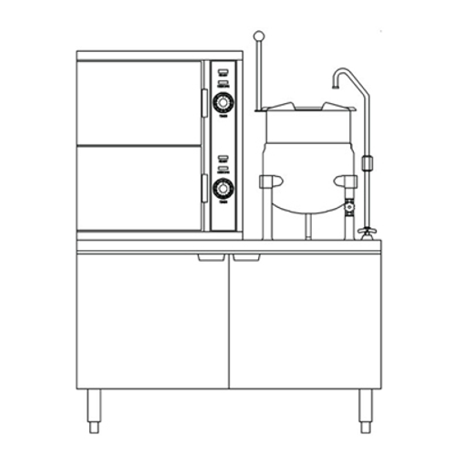 Crown ECX-2-6-10 6 & 10 Gallon Electric Convection Steamer/Kettle - 208V