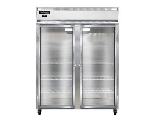 Continental Refrigerator 2RENSASGD 57" W Two-Section Glass Door Reach-In Extra-Wide Refrigerator