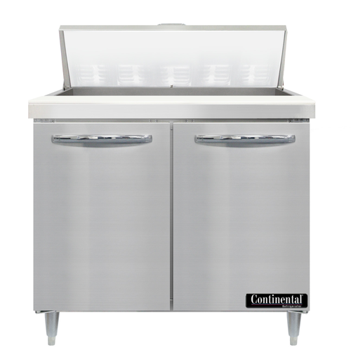 Continental Refrigerator D36N10 36" W Two-Section Two Door Designer Line Sandwich Unit