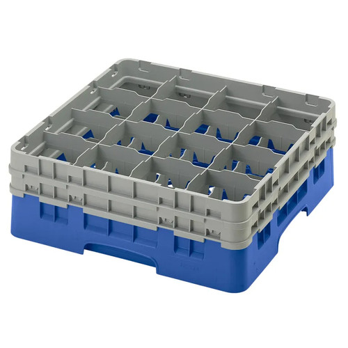 Cambro 16S534168 Camrack Glass Rack With (2) Soft Gray Extenders - 4 Cases