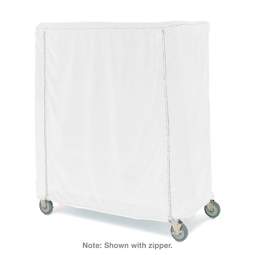Metro 24X72X74Uc Metro Cart Cover 72"W Uncoated Knitted Polyester With Pvc Zipper White