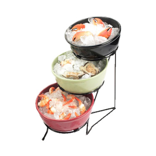 Cal-Mil C1222-8 8"W x 16"D x 18"H Black Bowl Rack