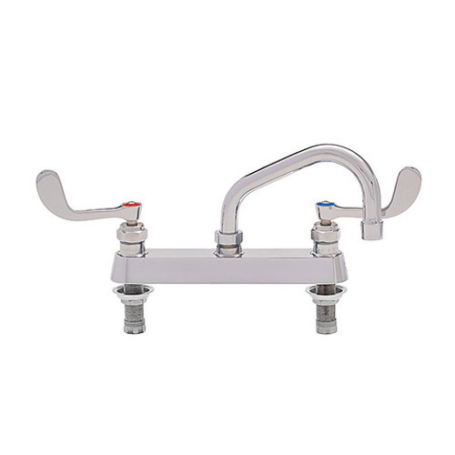Fisher 57886 8" Centers 16" Swing Spout 1/2" Male Inlets Stainless Steel Deck Mount Faucet