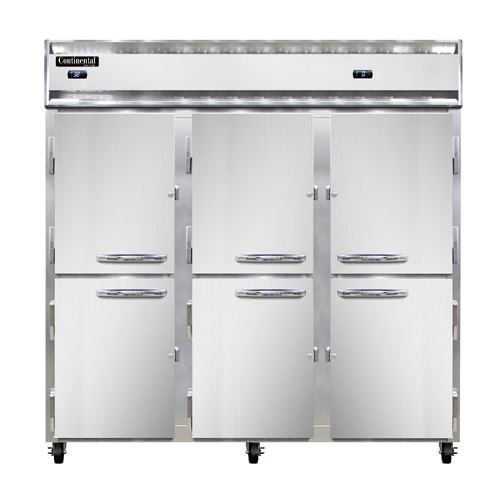Continental Refrigerator 3RFF-HD 78" W Three-Section Solid Door Reach-In Refrigerator/Freezer