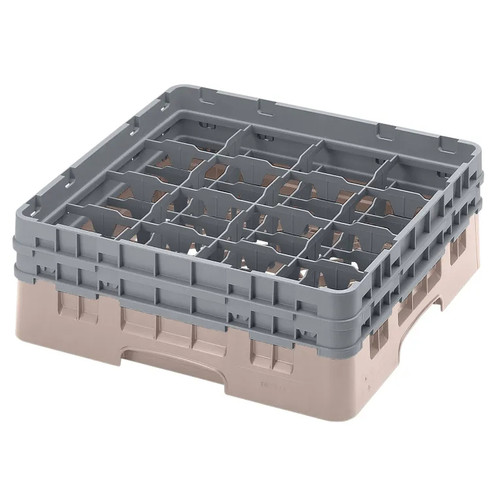 Cambro 16S434184 Camrack Glass Rack With (2) Soft Gray Extenders - 4 Cases