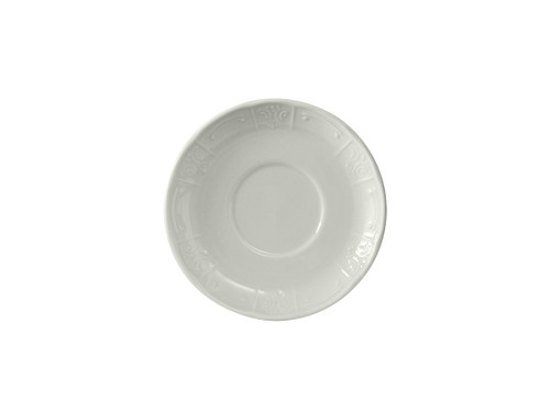 Tuxton CHE-044 4-1/2" Porcelain Porcelain White Round Demitasse Saucer (3 Dozen Per Case)