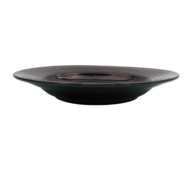 CAC China TG-120-BLK 12" Dia. 22 Oz. Black Porcelain Round Tango Pasta Bowl (1 Dozen)