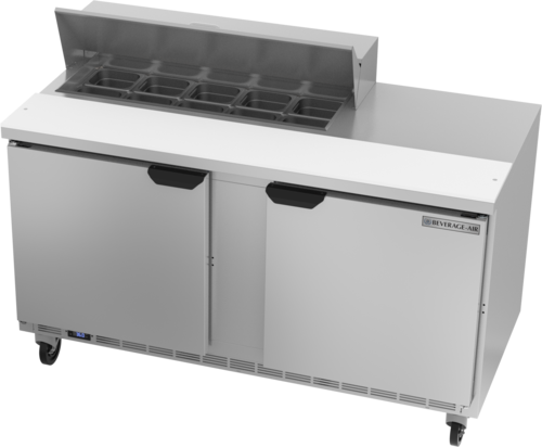 Beverage Air SPE60HC-10 60" W Two-Section Two Door Sandwich Top Refrigerated Counter