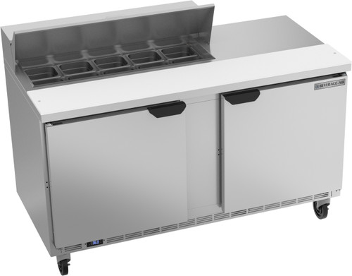 Beverage Air SPE60HC-10 60" W Two-Section Two Door Sandwich Top Refrigerated Counter