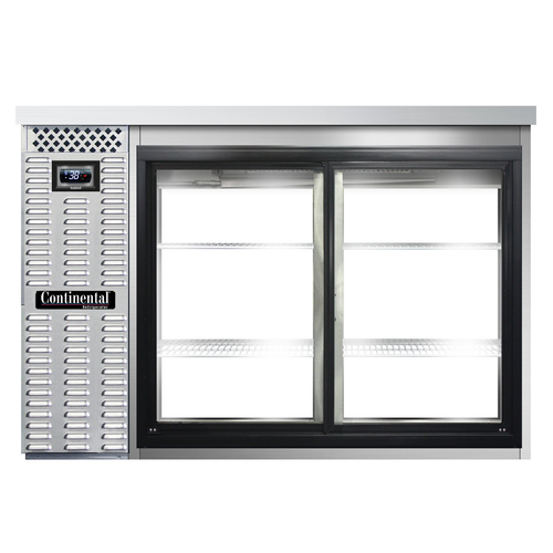 Continental Refrigerator BB50NSSSGDPT 50"W Glass Door Refrigerated Back Bar Cooler