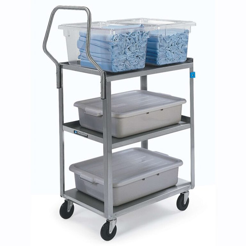 Lakeside 4311 Handler Series 28.5" W Stainless Steel 3-Tier Light Duty Utility Cart - 300 Lbs.