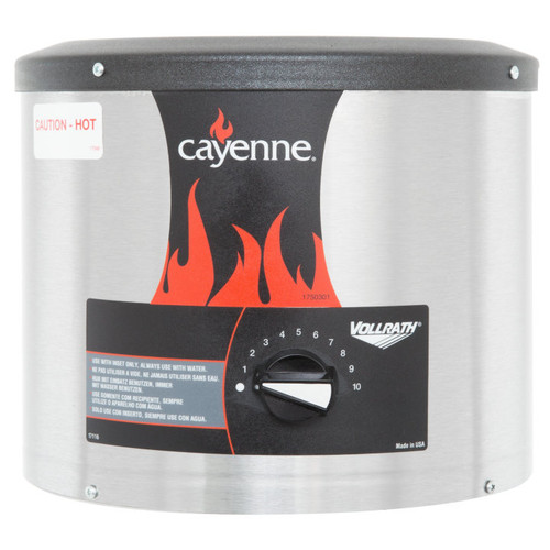 Vollrath 72425 8-3/4" dia. x 7-7/8"H Cayenne Model SS-4 Food Warmer - 120 Volts, 350 Watts