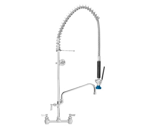Fisher 53473 Stainless Steel 8" Adjustable Wall Mount Spring Pre-Rinse Unit With 12" Swing Spout
