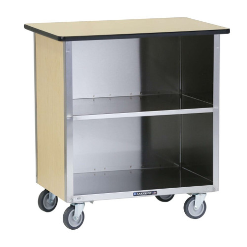 Lakeside 626 28.25" W Stainless Steel Wood Laminate Top Enclosed Bussing Cart