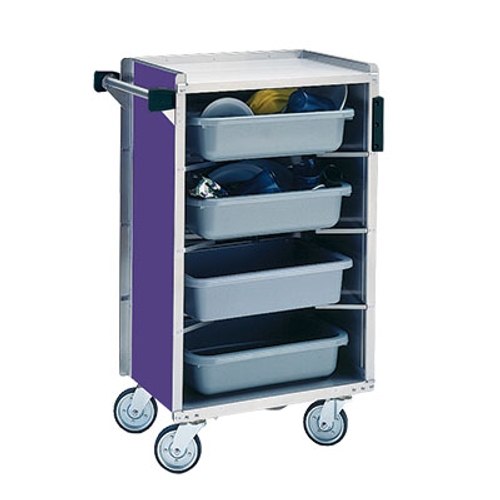 Lakeside 890A 27.75" W Stainless Steel Solid 4 Shelves Enclosed Back and Sides Bussing Cart