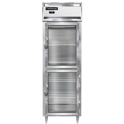 Continental Refrigerator DL1F-SS-GD-HD 26" W One-Section Glass Door Reach-In Designer Line Freezer - 115 Volts