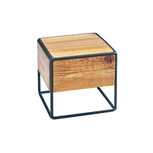Cal-Mil 3562-7-99 8"W x 8"D x 7-1/2"H Square Black Metal Madera Industrial Riser