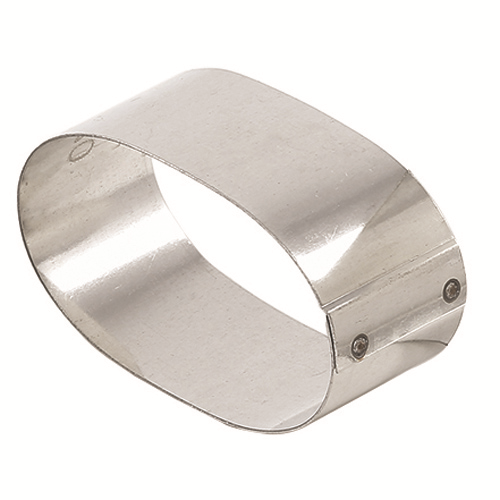 Matfer Bourgeat 376039 2.75"L x 1.62"W x 1.06"H Stainless Steel Oval Nonnette Ring - 1 Pack