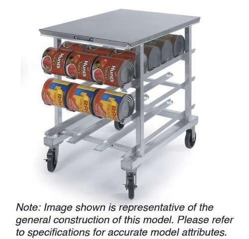 Lakeside 336 Aluminum Full Size Mobile #10 and #5 Can Storage and Dispensing Rack with Removable Top