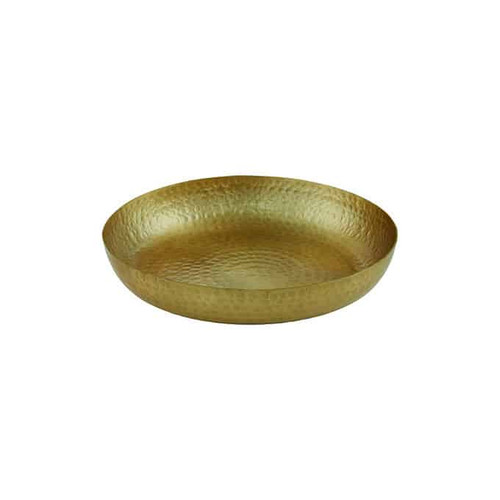 American Metalcraft ASEAG12 12" 80 Oz. Aluminum Gold Round Seafood Tray