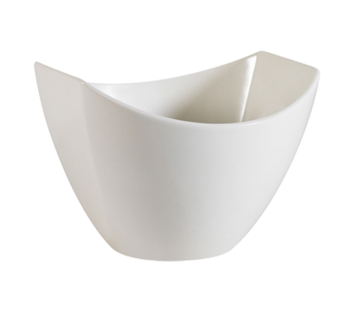 CAC China STU-B8 78 Oz. Bone White Porcelain Oval Studio Salad Bowl (2 Dozen Per Case)
