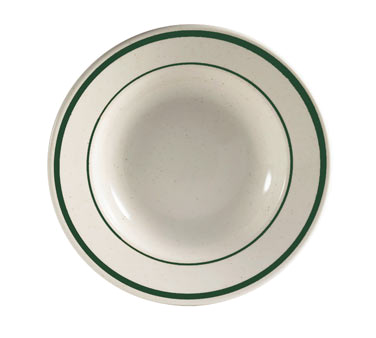 CAC China CES-3 9" Dia. 10 Oz. Ceramic Round Emerald Soup Plate (2 Dozen Per Case)