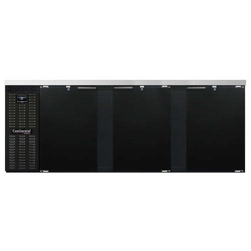 Continental Refrigerator BB90N 90"W Solid Door Refrigerated Back Bar Cooler