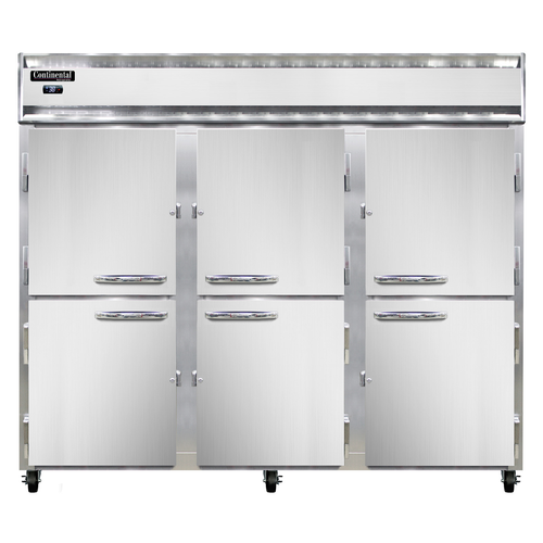 Continental Refrigerator 3RE-SS-PT-HD 85.5"W Three-Section Solid Door Extra-Wide Refrigerator