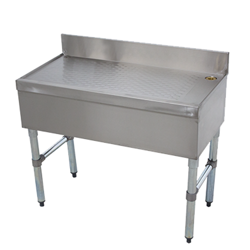 Advance Tabco SLD-12-X 12" W x 18" D Open Base 4" Splash Special Value Bar Type Drainboard