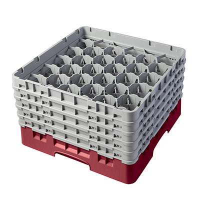 Cambro 30S958416 Camrack Glass Rack With (5) Soft Gray Extenders - 2 Cases