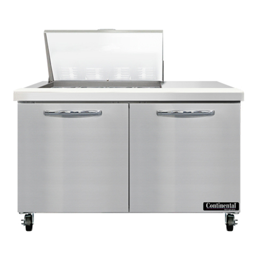 Continental Refrigerator SW48N12M 48" W Two-Section Two Door Mighty Top Sandwich Unit