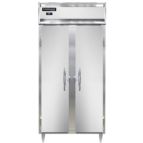 Continental Refrigerator D2RSENSA 36.25" W Two-Section Stainless Steel Door Reach-In Designer Slim Line Refrigerator