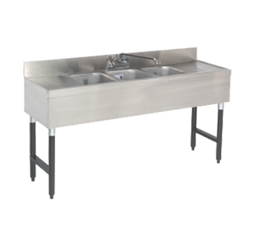 Advance Tabco SLB-63C-X 72" W x 18" D Stainless Steel 3 Bowls Special Value Sink Unit