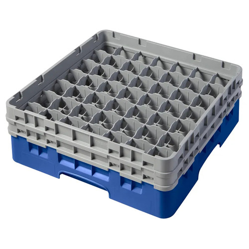 Cambro 49S434168 Camrack Glass Rack With (2) Soft Gray Extenders - 4 Cases