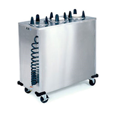 Lakeside 6200 Easy-Glide 5" Dia. Round Stainless Steel 2-Tube Cabinet Heated Mobile Dish Dispenser