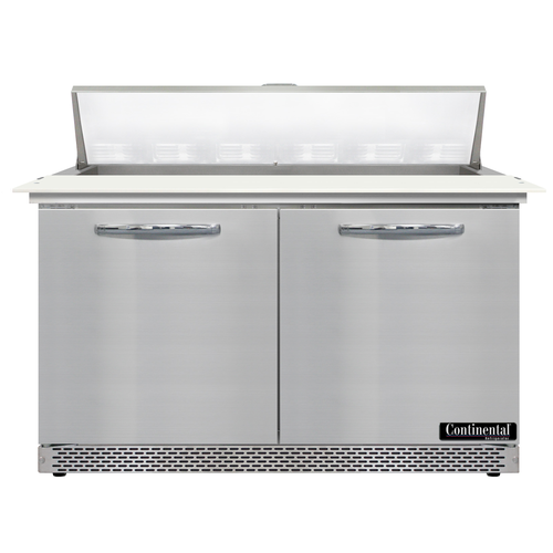 Continental Refrigerator D48N12C-FB 48" W Two-Section Two Door Designer Line Sandwich Unit