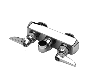 T&S Brass B-1105-LNM Faucet Workboard less nozzle splash mounted bronze body removable seats 6-1/2"W x 2"H chrome-plated escutcheon 3-1/2" centers 1/2" NPT male inlets