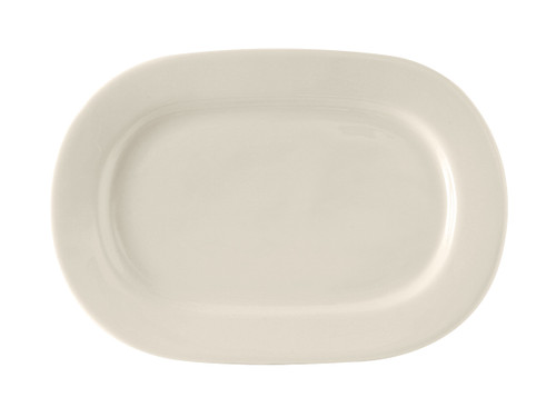 Tuxton BEH-131D Ceramic American White/Eggshell Rectangular Daytona Platter (1 Dozen)