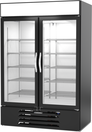 Beverage Air MMF49HC-1-B-IQ 52"W Two-Section Glass Door MarketMax DUAL TEMP Merchandiser
