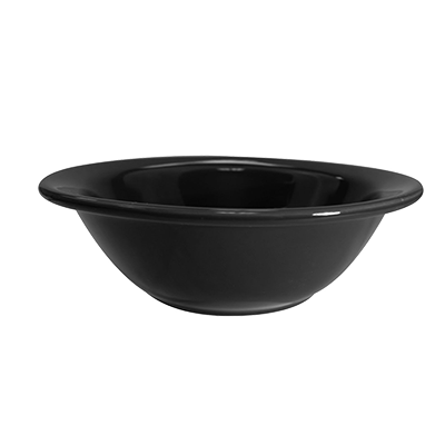 CAC China LV-10-BLK 13 Oz. Black Ceramic Round Las Vegas Grapefruit Bowl (3 Dozen Per Case)