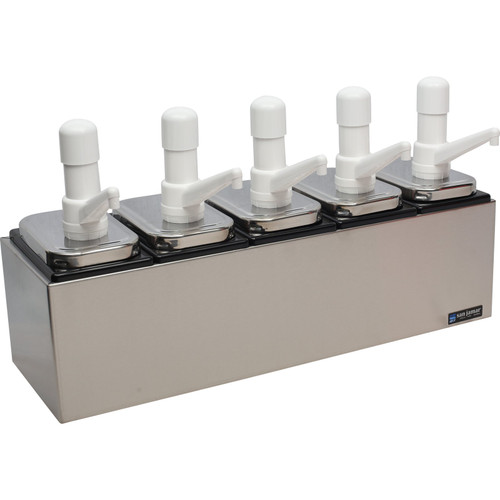 San Jamar P9715 Condiment Pump Service Center Countertop Double Well 24"W