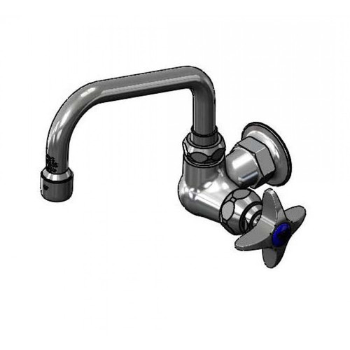 T&S Brass B-0212-F05 Faucet single hole single temperature wall mount 6" swing nozzle