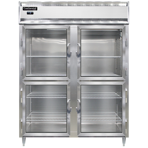 Continental Refrigerator D2FENSSGDHD 57" W Two-Section Glass Door Reach-In Designer Line Wide Freezer - 115 Volts