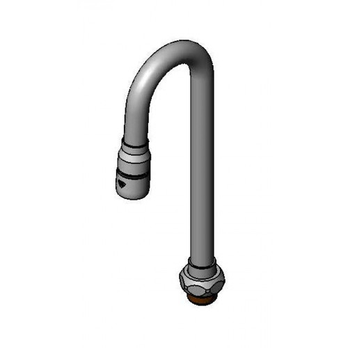 T&S Brass 132X-A22 Nozzle swivel 9"H 2-7/8" spread gooseneck 2.2 GPM aerator 4-7/8" clearance chrome-plated brass