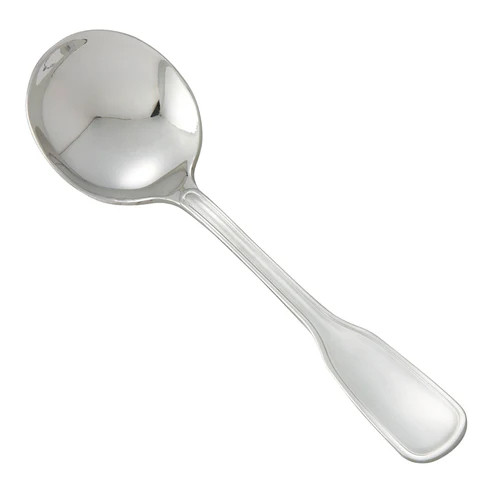 Winco 0033-04 6" 18/8 Stainless Steel Bouillon Spoon (contains 1 Dozen)