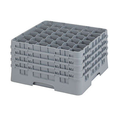 Cambro 36S900151 Camrack Glass Rack With (4) Soft Gray Extenders - 2 Cases