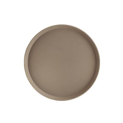 CAC China FGTR-16BN 16" W Fiberglass Brown Round Tray
