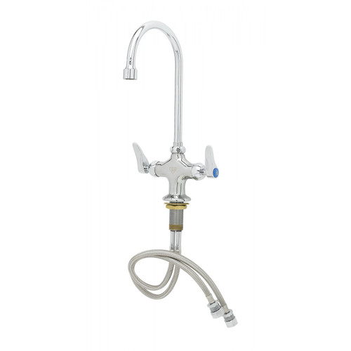 T&S Brass B-0301-01QT-WS Double Pantry Faucet deck mount single hole base 6"